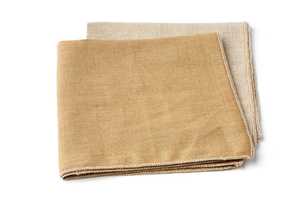 istock Beige and sandy textile napkins on white 1182463518
