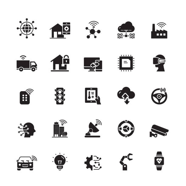 Internet of Things Related Vector Icons Internet of Things Related Vector Icons sensor stock illustrations