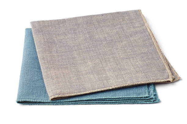 istock Two colorful textile napkins on white background 1182464320