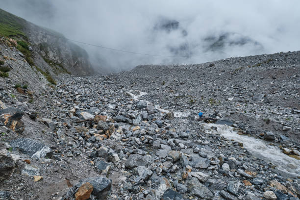 Stream flowing Across a Landslide