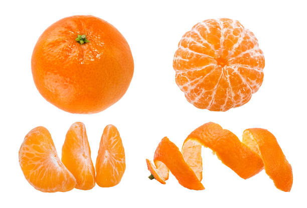 istock Peeled mandarin orange isolated on white background with clipping path 1182465115