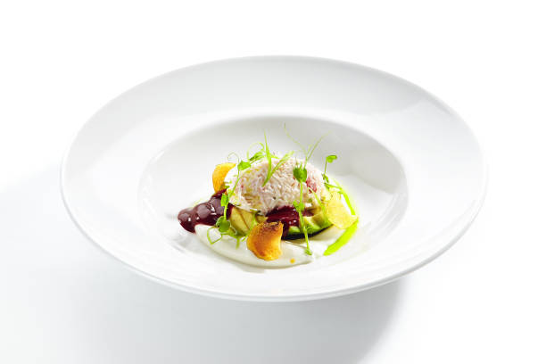 istock Exquisite Serving Avocado Salad with Truffle and Crab 1182466091