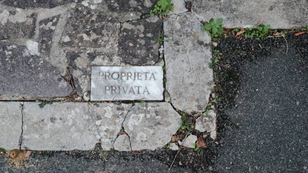 istock private property sign in the tarmac 1182466176