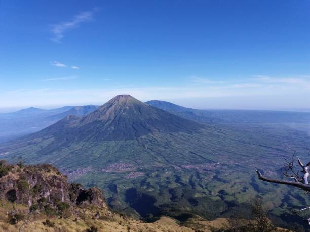 istock Beautiful blue sky with clouds viewed from mountain 1182466419