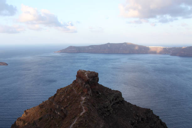 Skaros Rock in Santorini stock photo