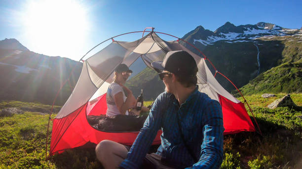 istock Schladming - A couple camping in the wilderness 1182469265