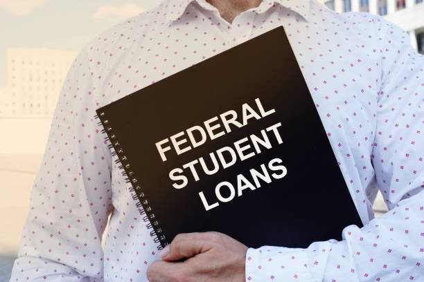istock Conceptual photo showing printed text federal student loans 1182470507