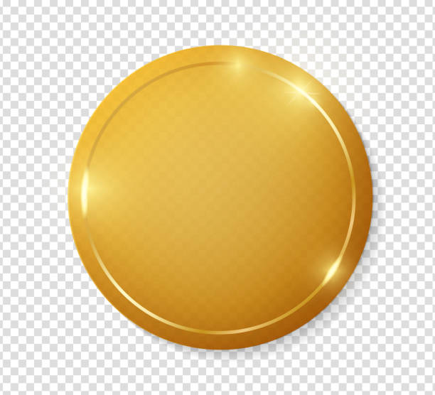 istock Gold shiny glowing vintage frame on plate isolated on transparent background. Golden luxury realistic border. Wedding, mothers or Valentines day concept. Xmas and New Year paper abstract. Vector 1182471487