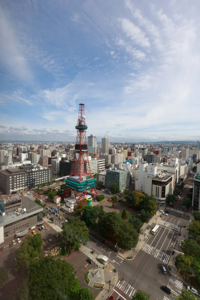 istock Sapporo cityscape with Sapporo TV Tower in Japan 1182472575