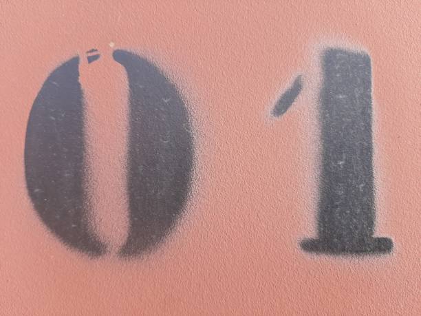 istock number zero and one painted stencil on concrete wall, number 0 and number 1 1182472864