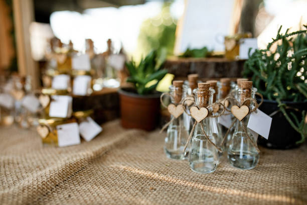 Details on table setting at wedding reception.