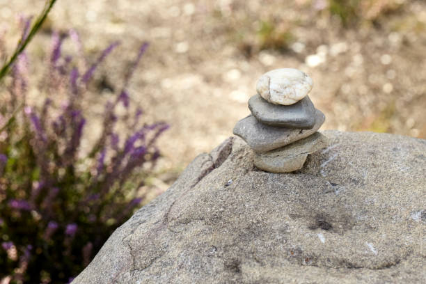 Stacked stones in nature