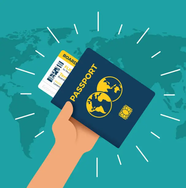Vector illustration of Passport World Traveler