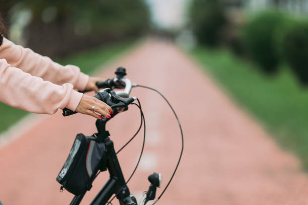 istock cyclist on a bike path on sunny day 1182477930