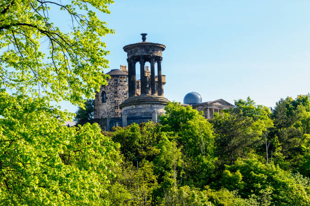 View of the monuments on Calton Hill in Edinburgh, Scotland