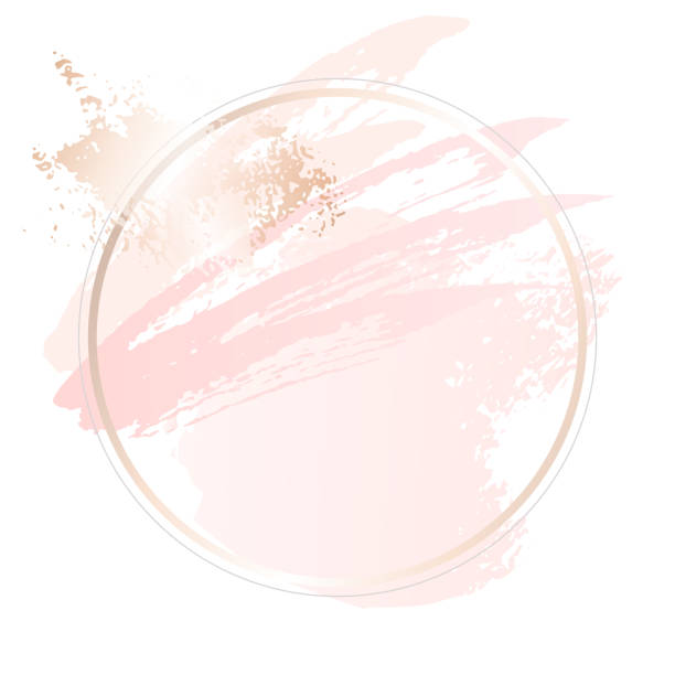 ilustrações de stock, clip art, desenhos animados e ícones de golden pink nude art gift frames. modern card design, brush stroke, lines, points, rose gold, premium brochure, flyer, invitation template. beauty identity elegant style. - paint watercolor painting circle splashing