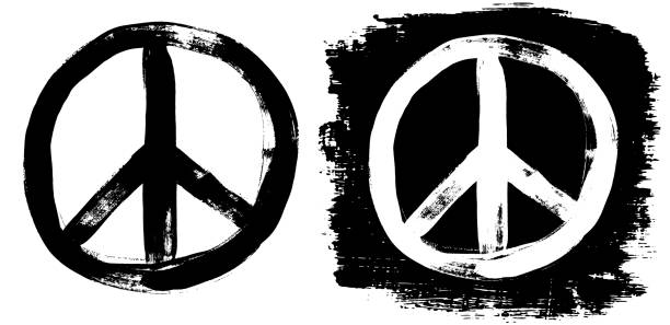 Peace Sign Grunge Black White Tee Graffiti Doodlie Sketch Dirty Style  Symbol Brush Stroke Ink Watercolor Monochrome For T Shirt Design Print  Posters Stock Illustration - Download Image Now - iStock