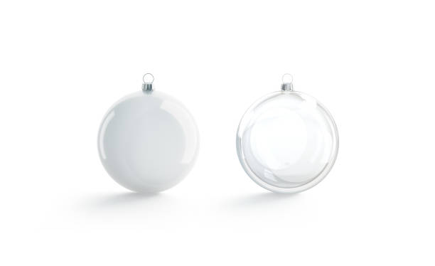istock Blank white and transparent christmas ball mock up, isolated 1182482390