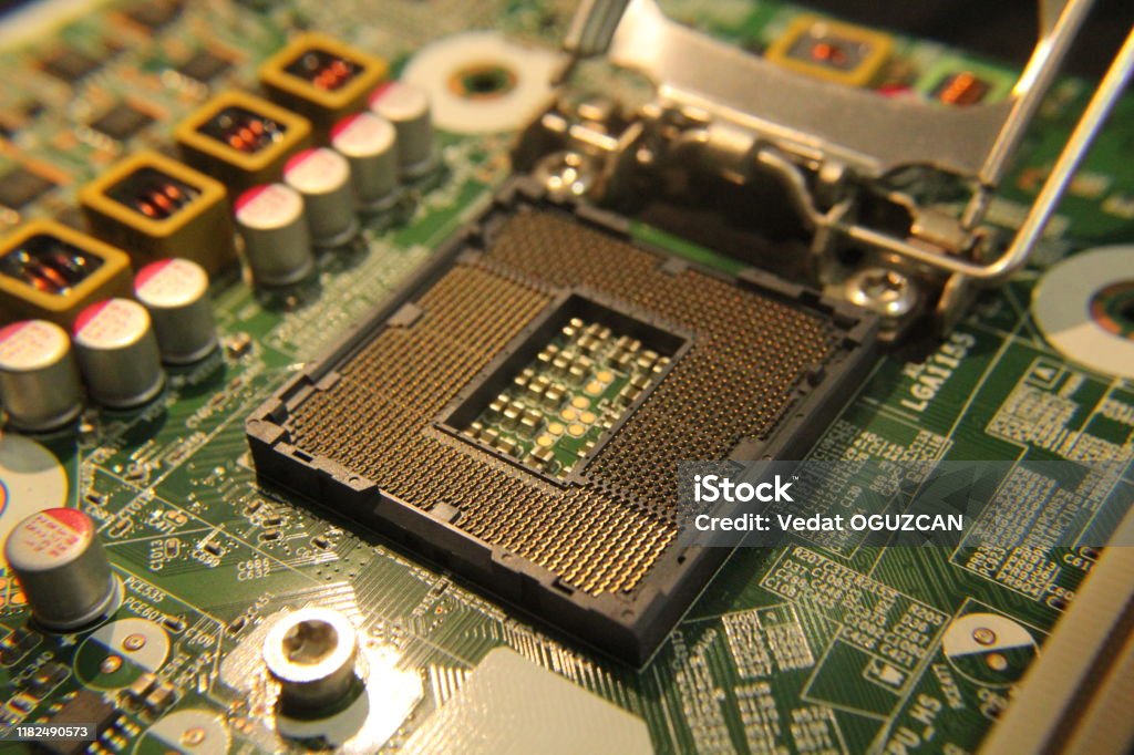 Computer Cpu Socket Desktop Computer Processor Socket Cpu Closeup Stock Photo - Download ...