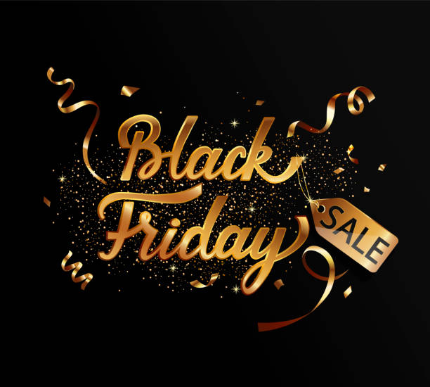 istock Template in gold for black friday sale weekend. 1182491600