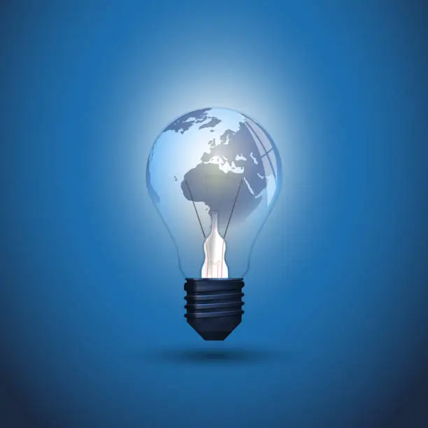 Vector illustration of New Ideas, Technology Concept Design with Light Bulb