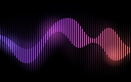 Wave form smooth audio gradient flow abstract background pattern.