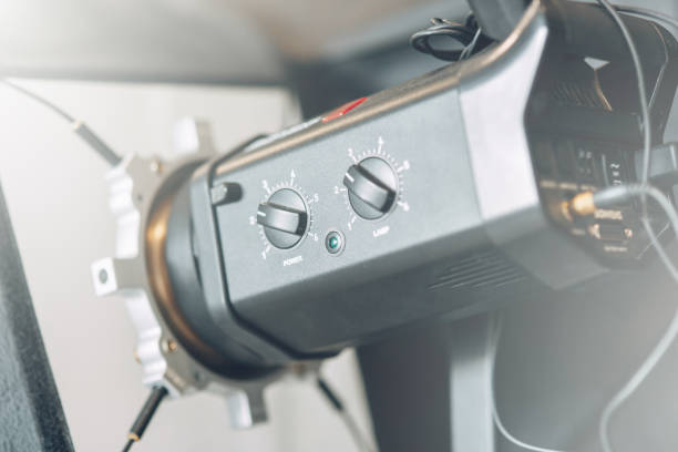 istock Setting Studio photo light. Flash in macro photography, management. 1182494052