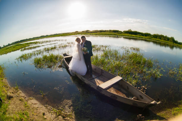 istock Wedding park.Bride and groom on a wedding walk 1182495494