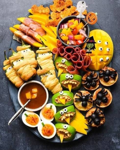 halloween special foods in a plate. - asia cooked food gourmet imagens e fotografias de stock