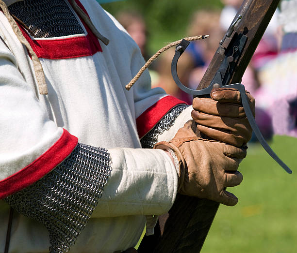 Brno, Czech Republic - August 18, 2018: Historical reenactment Day of Brno. Infantrymen in historical costumes go out through the gates of the Spielberg castle