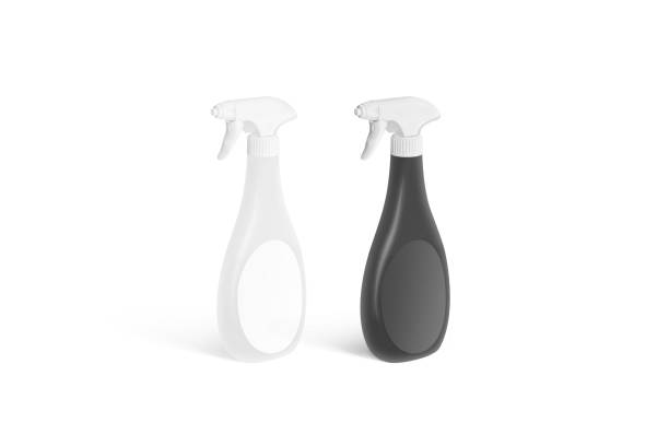 istock Blank black and white spray bottle mock up isolated, 1182502057