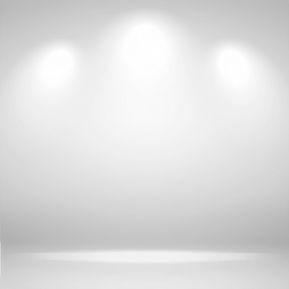 Spotlights Scene. Abstract white background empty room studio background and display your product with spot lights.