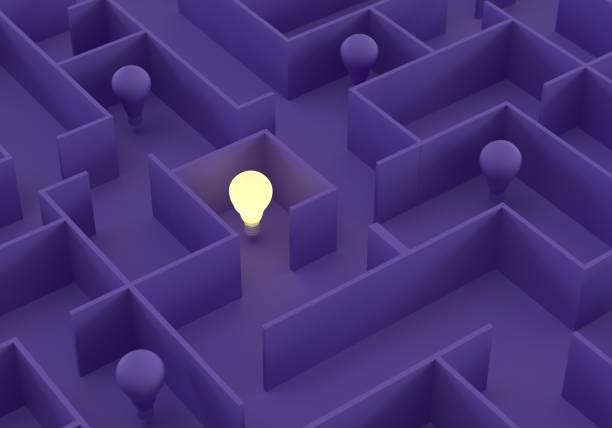 解決策を見つける - solution maze business innovation ストックフォトと画像