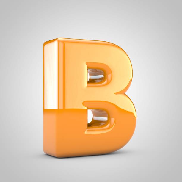 istock Orange 3d letter B uppercase isolated on white background 1182506632