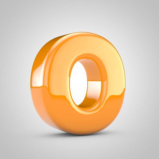 istock Orange 3d letter O uppercase isolated on white background 1182506649