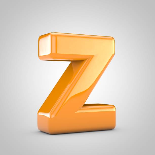 istock Orange 3d letter Z uppercase isolated on white background 1182506843