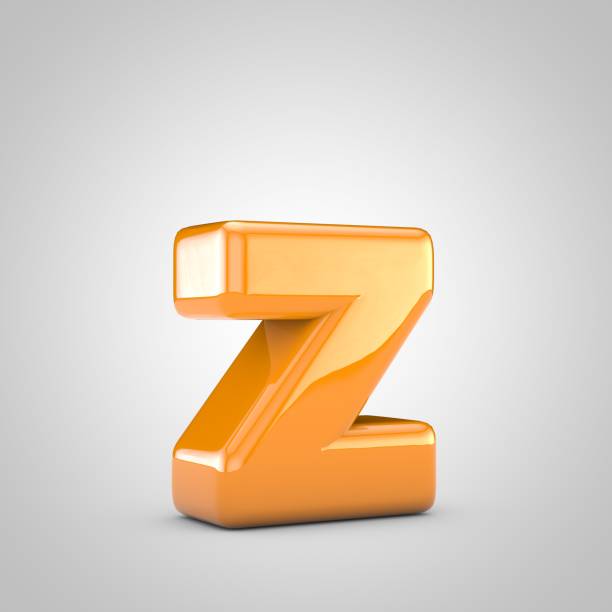 istock Orange 3d letter Z lowercase isolated on white background 1182506848