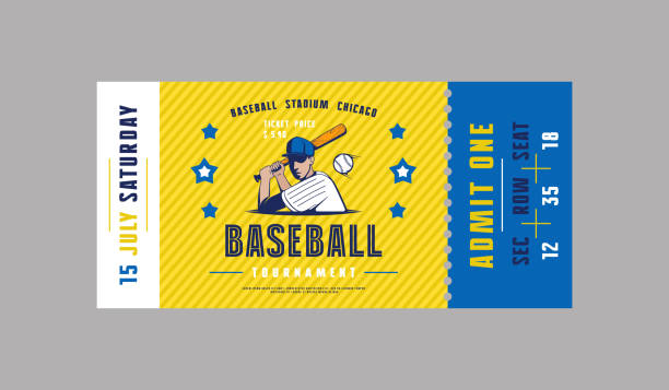 야구 티켓의 템플릿 - baseball baseballs sport sports equipment stock illustrations