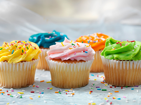 Colorful Cupcakes with Candy Sprinkles