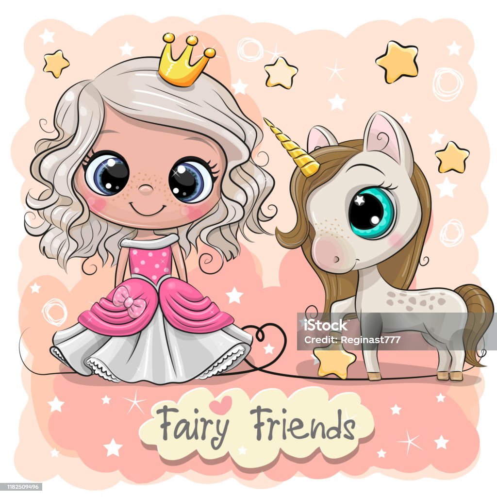 Ilustración de Lindo Cuento De Hadas De Dibujos Animados Princesa Y  Unicornio y más Vectores Libres de Derechos de Princesa - iStock