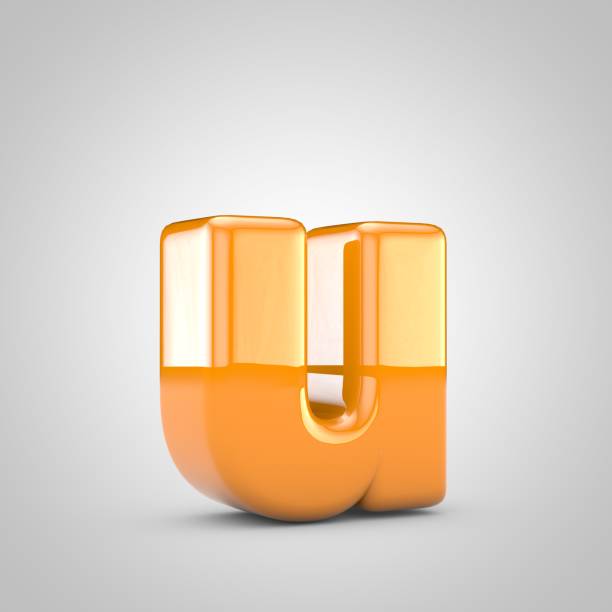 istock Orange 3d letter U lowercase isolated on white background 1182509889
