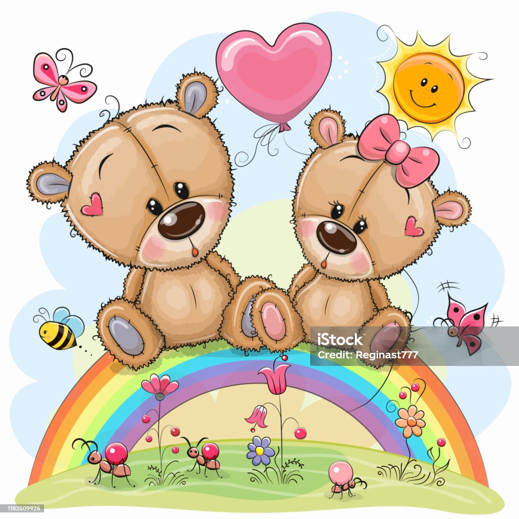 Ilustración de Los Osos De Dibujos Animados Están Sentados En El Arco Iris y más Vectores Libres de Derechos de Osito de peluche - iStock Ilustración de Los Osos De Dibujos Animados Están Sentados En El Arco Iris y más Vectores Libres de Derechos de Osito de peluche - iStock