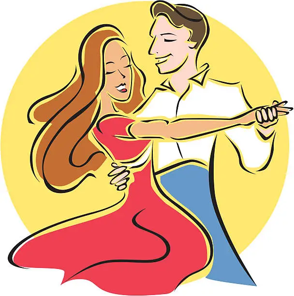 Vector illustration of Ballroom dancers