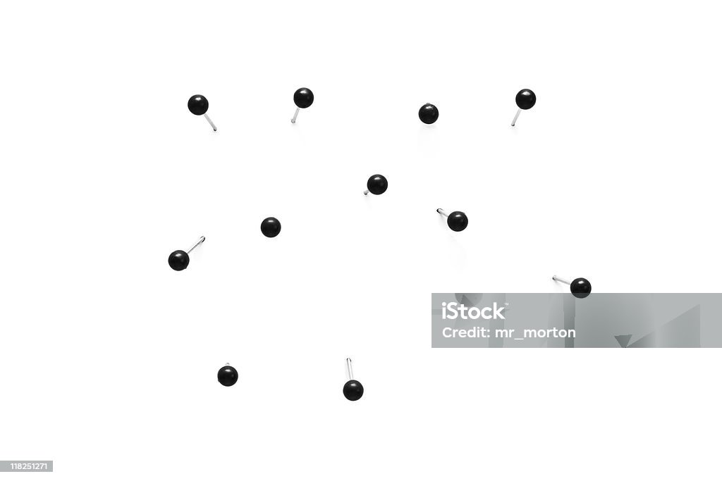 Black map pins  Thumbtack Stock Photo