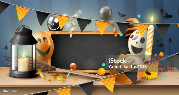 Halloween Fun Header Modern Halloween Party Header Stock Illustration - Download Image Now ...