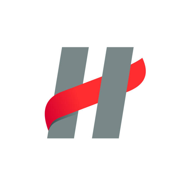 ilustrações, clipart, desenhos animados e ícones de logotipo da letra de h com a asa vermelha da velocidade rápida. - the way forward flash