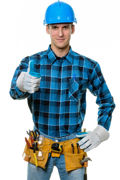 istock Handsome worker showing thumbs up sigh 1182518914