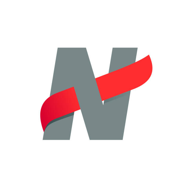 logo n-literowe z szybkim czerwonym skrzydłem. - letter n flash stock illustrations