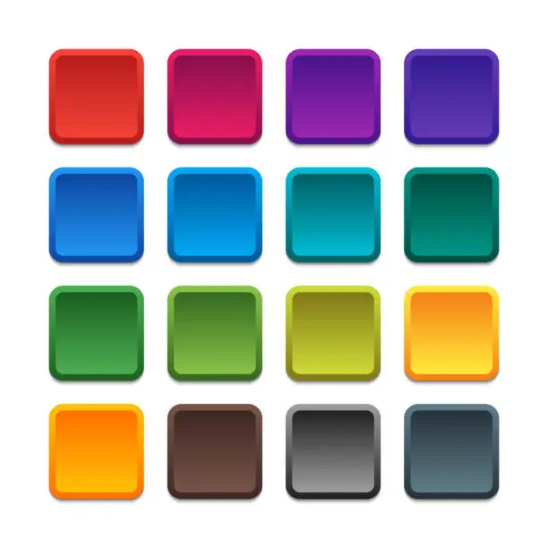 Vector illustration of Multicolored buttons for web design. Buttons. Vector illustration