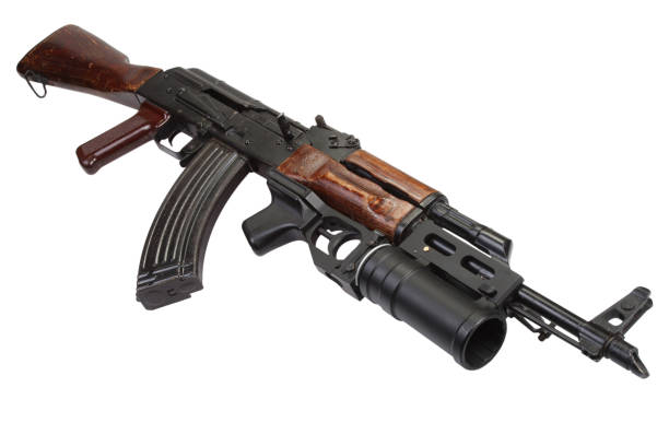 istock Kalashnikov AK 47 with 40mm GP-25 grenade launcher 1182521386